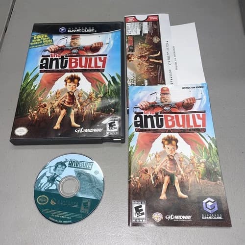 The Ant Bully Nintendo Gamecube COMPLETE w/ Case manual game WORKS Movie Ticket