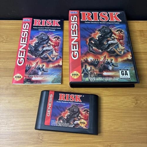Risk (Sega Genesis, 1994) Hasbro Game Complete with Manual CIB Tested