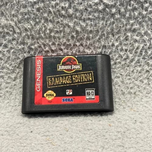 Jurassic Park Rampage Edition SEGA Genesis Video Game Action Retro