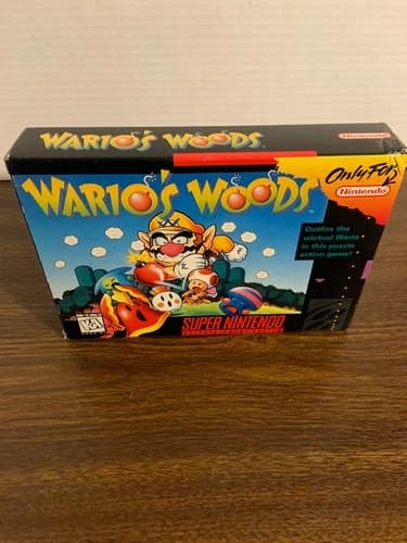 Wario's Woods (Super Nintendo) SNES Complete With Manual! *CIB* *TESTED*