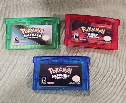 Pokemon Emerald Ruby Sapphire Trio GBA Gameboy Advance - Free Shipping