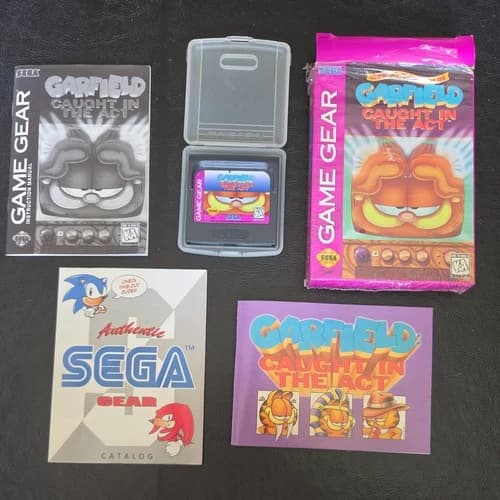 Sega Game Gear Garfield Caught in the Act Complete W/ HTF Comic