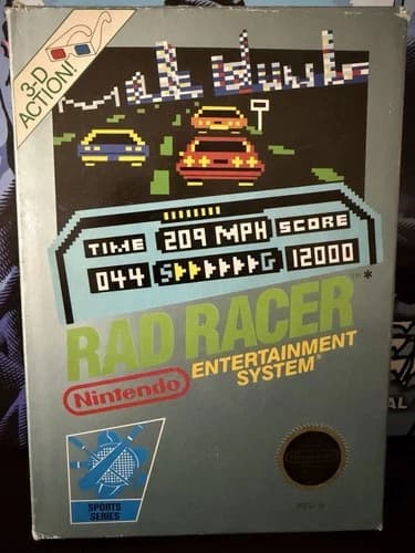 Rad Racer (Nintendo, NES 1987) Authentic Tested CIB