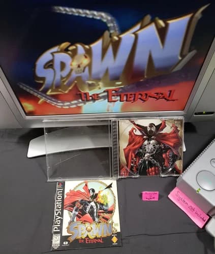 Spawn The Eternal PS1 Black Label Case COMPLETE PlayStation 1 cib spown comic