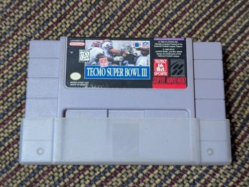 Tecmo Super Bowl III 3 (Super Nintendo SNES, 1995) Cartridge Only TESTED/WORKS