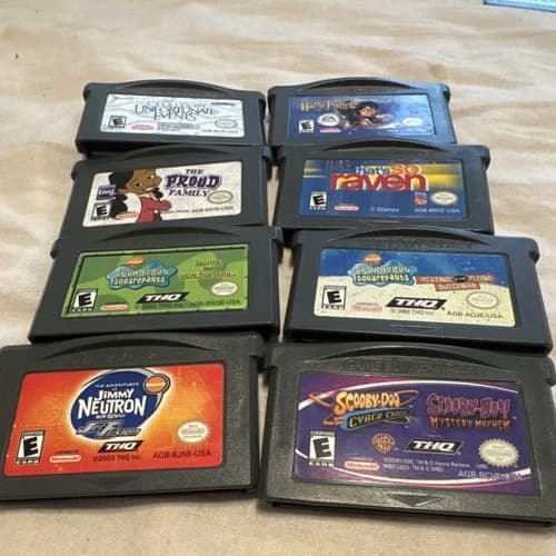 Nintendo Game Boy Advance SpongeBob, Scooby-Doo, Harry Potter (cart only) TESTED