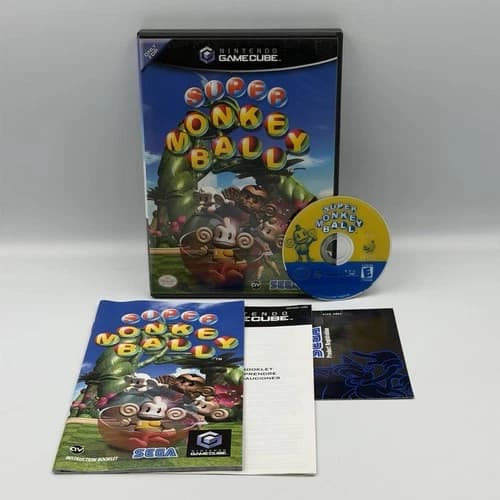 Super Monkey Ball (Nintendo GameCube) Complete CIB Black Label - Very Good Disc