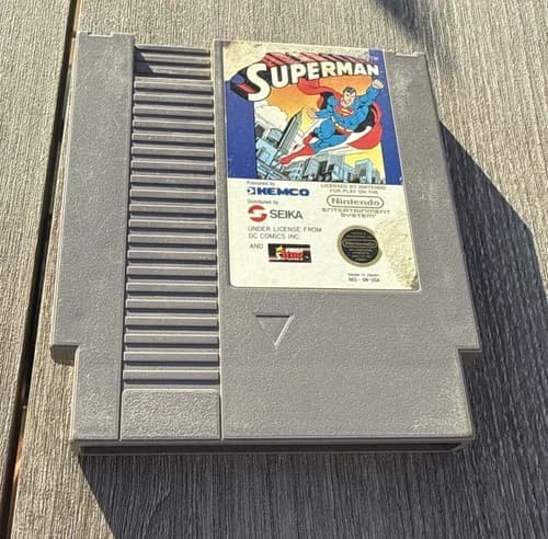 Superman Nintendo NES Video Game Tested Working Authentic Label Dmg