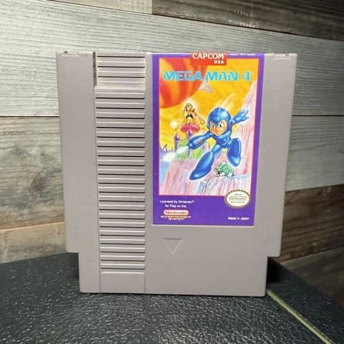 Mega Man 4 NES Nintendo Authentic Tested & Working Clean Label Capcom