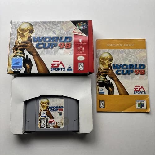 World Cup 98 (Nintendo 64, 1998) N64 Complete Box Manual Retro Soccer Game Kids