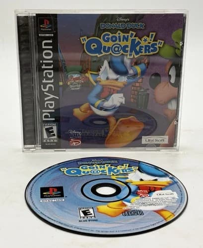 PS1 Donald Duck Goin' Quackers Disney PlayStation 1 CIB w Registration Card