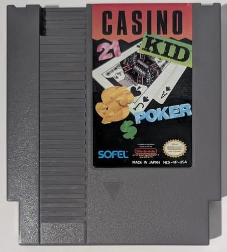 Casino Kid Poker Nintendo Entertainment System NES Cleaned and Tested Works