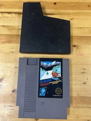 Slalom Ski NES Nintendo NES Game Clean Label Works TESTED