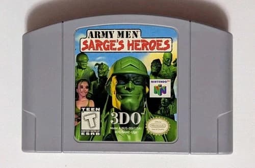 Army Men: Sarge's Heroes (Nintendo 64, N64 1999) Authentic Tested