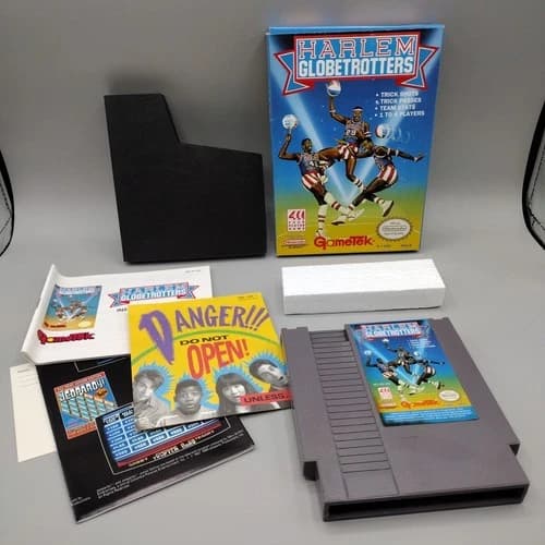 Harlem Globetrotters (Nintendo NES, 1991) Complete w Box, Cart, Sleeve, Manual