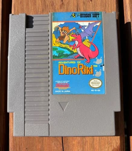 Vintage Game Adventures of Dino Riki Nintendo NES, 1985 Cartridge
