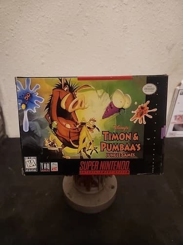 Disney's Timon & Pumbaa's Jungle Games Super Nintendo SNES Complete In Box CIB