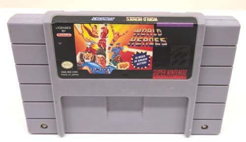 World Heroes (Super Nintendo SNES, 1993) Authentic Game Cartridge - Tested