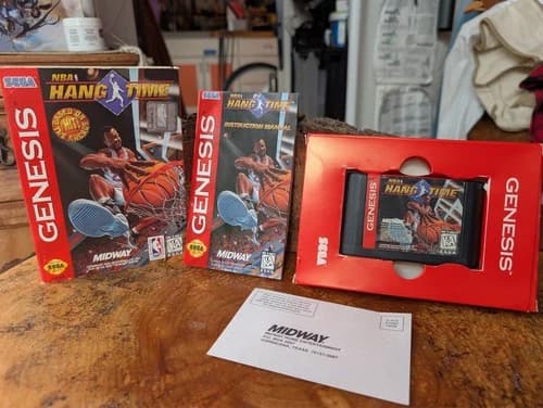 1996 NBA HangTime Sega Genesis Video Game Complete w/ Box, Manual