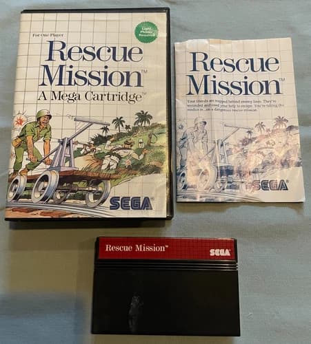 RESCUE MISSION - Sega Master System Video Game COMPLETE in Original Case (CIB)!