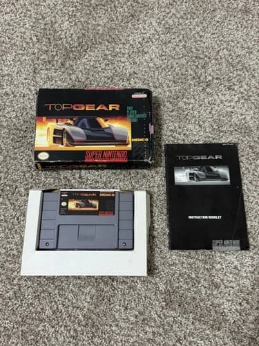 Top Gear (Super Nintendo, 1992) SNES - With Box And Manual CIB