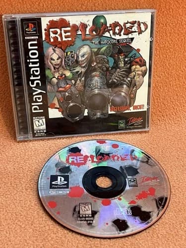 Re-Loaded: Hardcore Sequel Sony PlayStation 1 PS1 Black Label Complete REG Card!