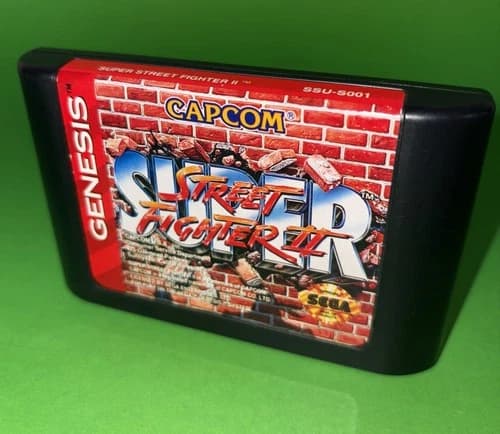 Capcom Super Street Fighter II Fighting Sega Genesis Game Cartridge