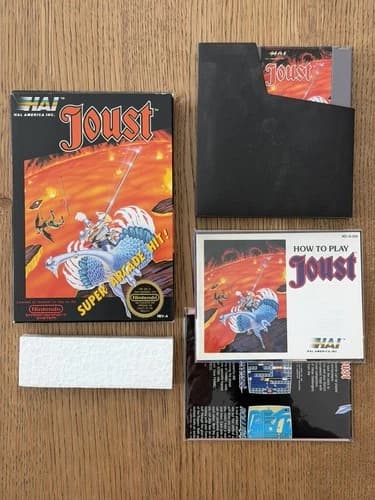 Joust - Nintendo NES Video Game - CIB Complete In Box - Manual Insert Correction