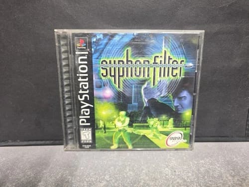 Syphon Filter Sony PlayStation 1 1999 PS1 Complete Black Label CIB, Good,