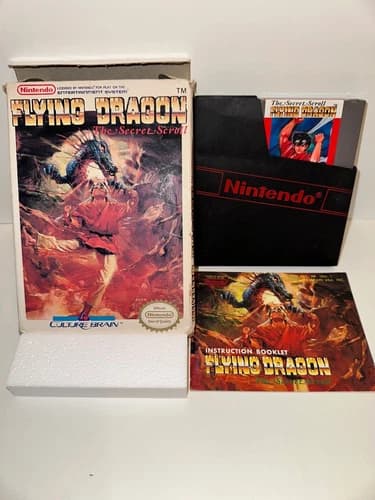 Flying Dragon: The Secret Scroll (Nintendo NES 1989) Complete CIB Box Manual