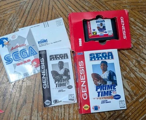 CIB Prime Time NFL Starring Deion Sanders (Sega Genesis, 1995) Complete Cowboys