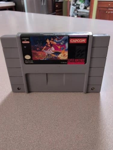 Super Nintendo SNES Disney's Aladdin Cartridge Clean Tested Combine Ship