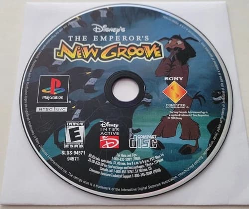 Disneys The Emperor's New Groove (PlayStation 1, 2000) Loose Disc Only Near Mint