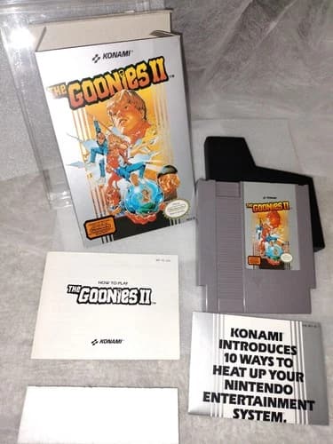 The Goonies 2 (1987) NES Nintendo. Game, Box, Manual, Inserts.