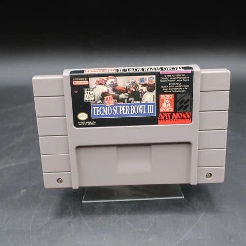 Tecmo Super Bowl 3 SNES Super Nintendo Game Cartridge Tested And Authentic