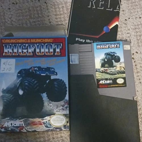 Acclaim Bigfoot NES Racing Action 2 Player Manual Included Complete in Box