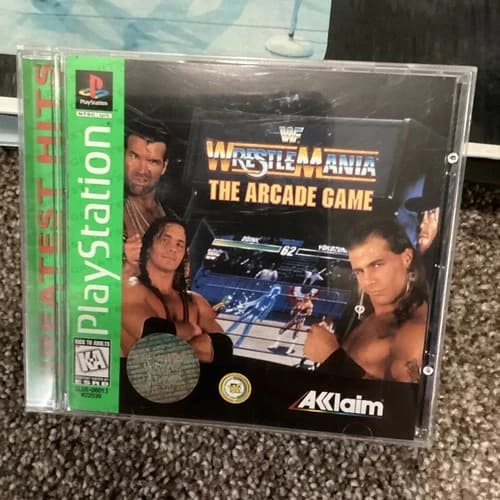 WWF WrestleMania The Arcade Game PlayStation PS1 • Greatest Hits CIB