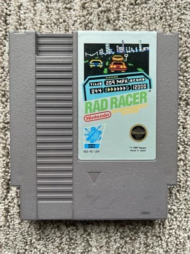 Rad Racer (Nintendo Entertainment System, 1987) NES Tested Works Well