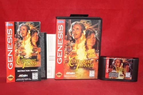 Cutthroat Island (Sega Genesis, 1995) Authentic Game Cartridge, CIB Complete