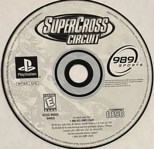 SuperCross Circuit (Sony PlayStation 1, PS1) DISC ONLY | NO TRACKING | M1277
