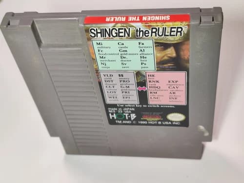 Authentic Shingen the Ruler Nintendo Entertainment System 1990 NES Tested Cart!!