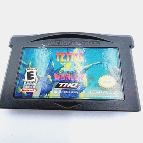 THQ Tetris Worlds Nintendo Game Boy Advance GBA Cartridge tested