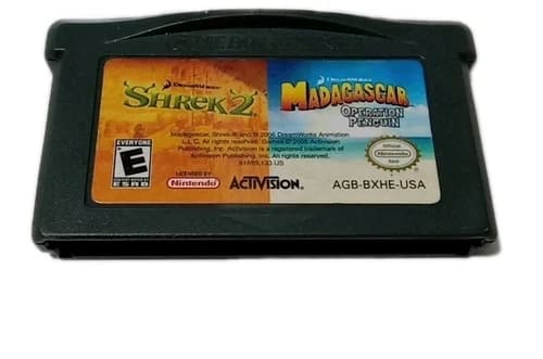 Shrek 2 And Madagascar Nintendo Gameboy Advance