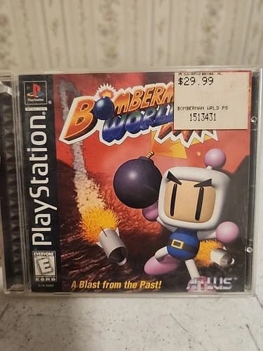 Bomberman World Playstation 1 PS1 Complete in Box CIB Tested & Working