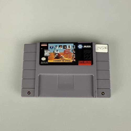 SUPER BASES LOADED 3 : LICENSE TO STEAL SUPER NINTENDO SNES CARTRIDGE ONLY RARE