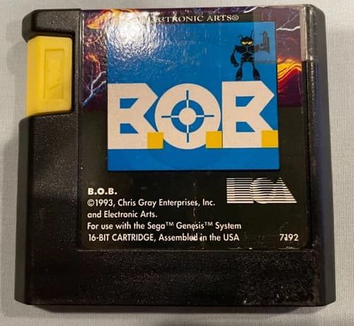 B.O.B. (BOB) - 1993 Sega Genesis EA Video Game (Cart Only) - WORKS GREAT!