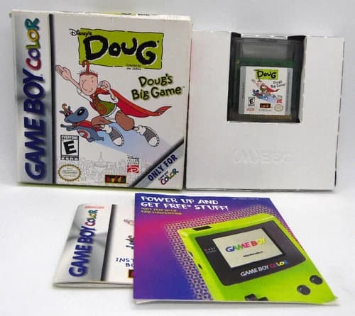 Disney's Doug: Doug's Big Game Game Boy Color GBC Complete CIB