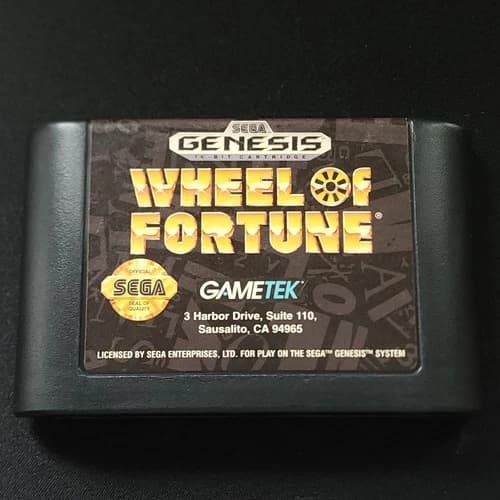 Wheel of Fortune (Sega Genesis, 1992) Cartridge Only ~ Tested and Working ~