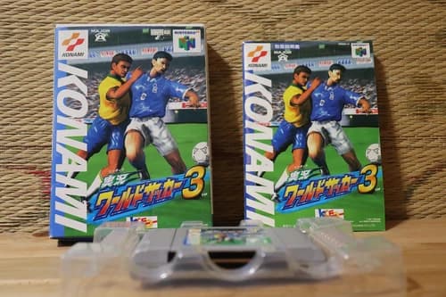 Jikkyo World Soccer World Cup France 98 Jikkyou w/box manual Nintendo 64 N64 VG!