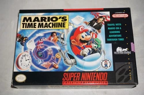 Mario's Time Machine (Super Nintendo SNES) Complete in Box CIB